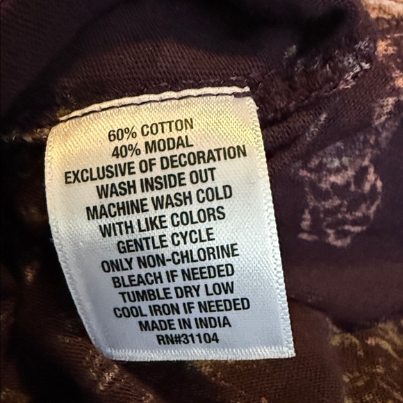 Wonderly Women’s Large Dark Purple and Pink Floral Blouse with lace details boho - Picture 5 of 5